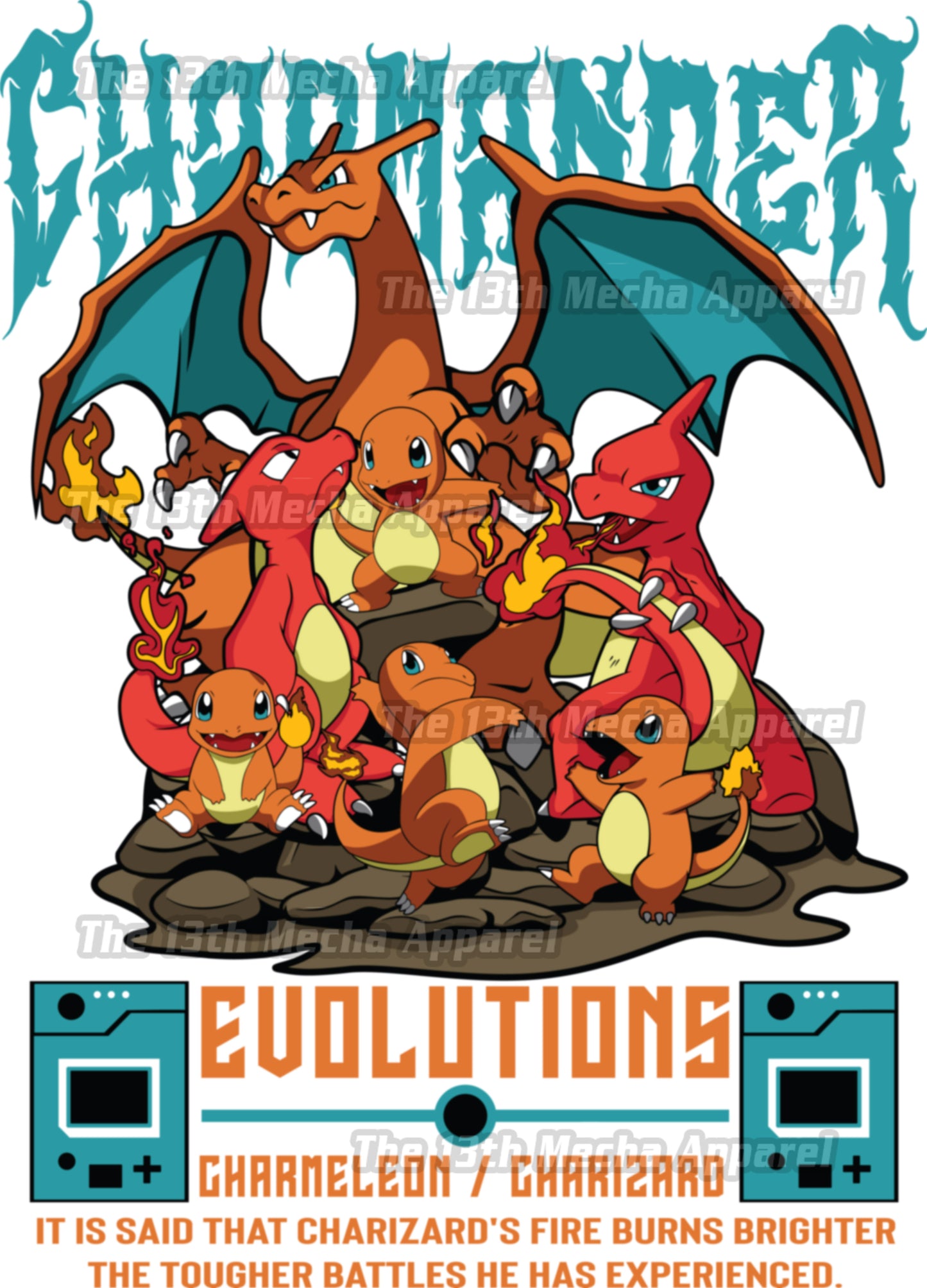 Pokemon - Charmander 01 Premium Anime Design, High Quality DTF Print, 100% Cotton Shirt