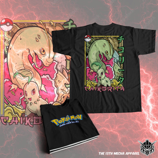 Pokemon - Chikorita 01 Premium Anime Design, High Quality DTF Print, 100% Cotton Shirt