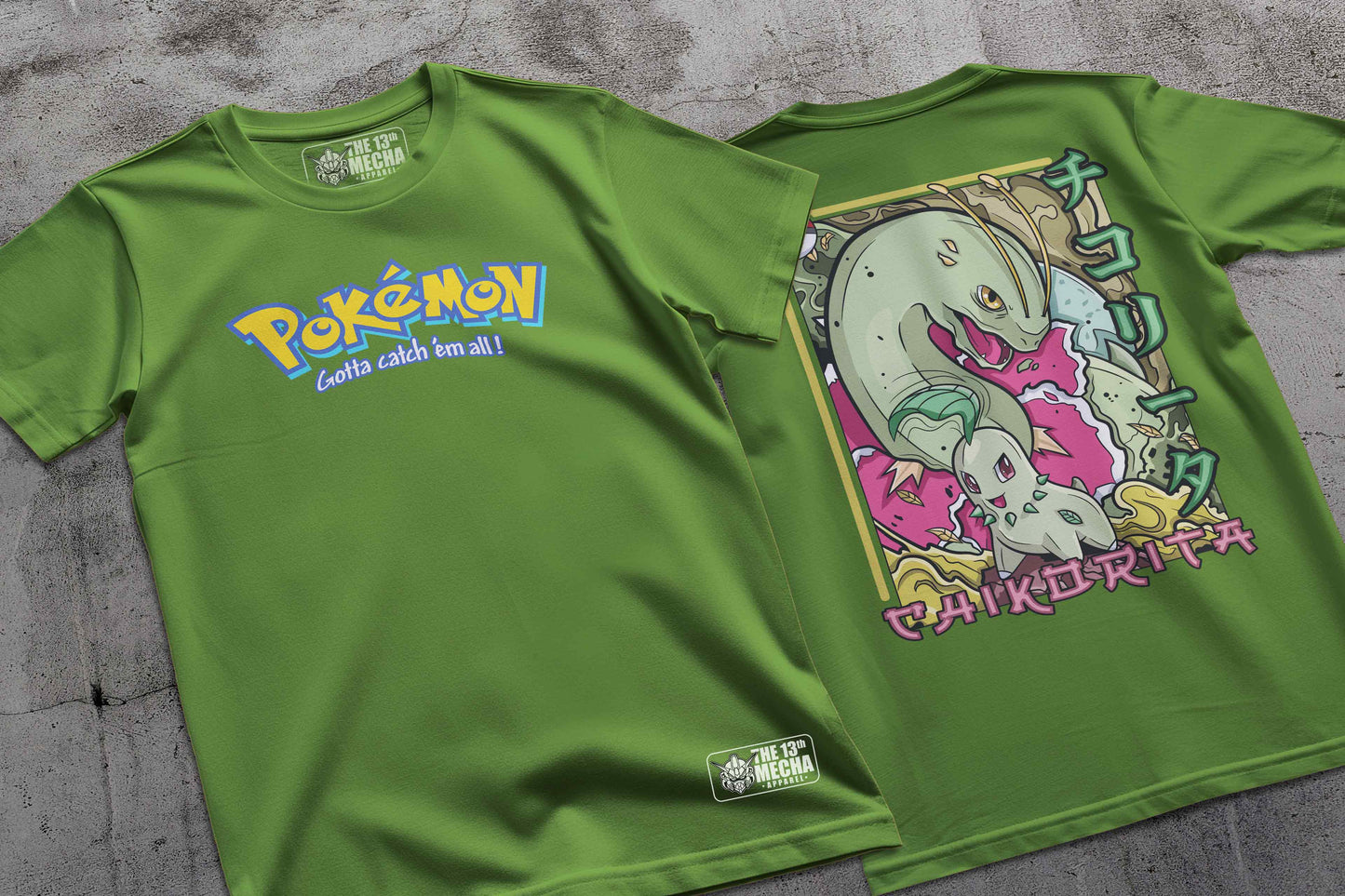 Pokemon - Chikorita 01 Premium Anime Design, High Quality DTF Print, 100% Cotton Shirt