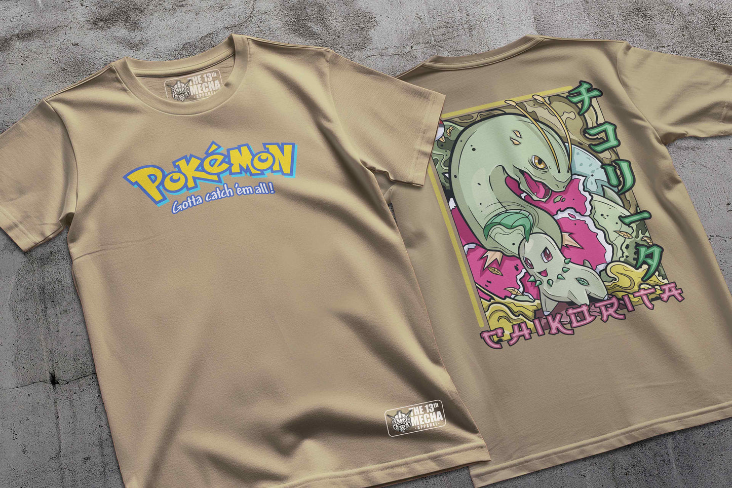 Pokemon - Chikorita 01 Premium Anime Design, High Quality DTF Print, 100% Cotton Shirt