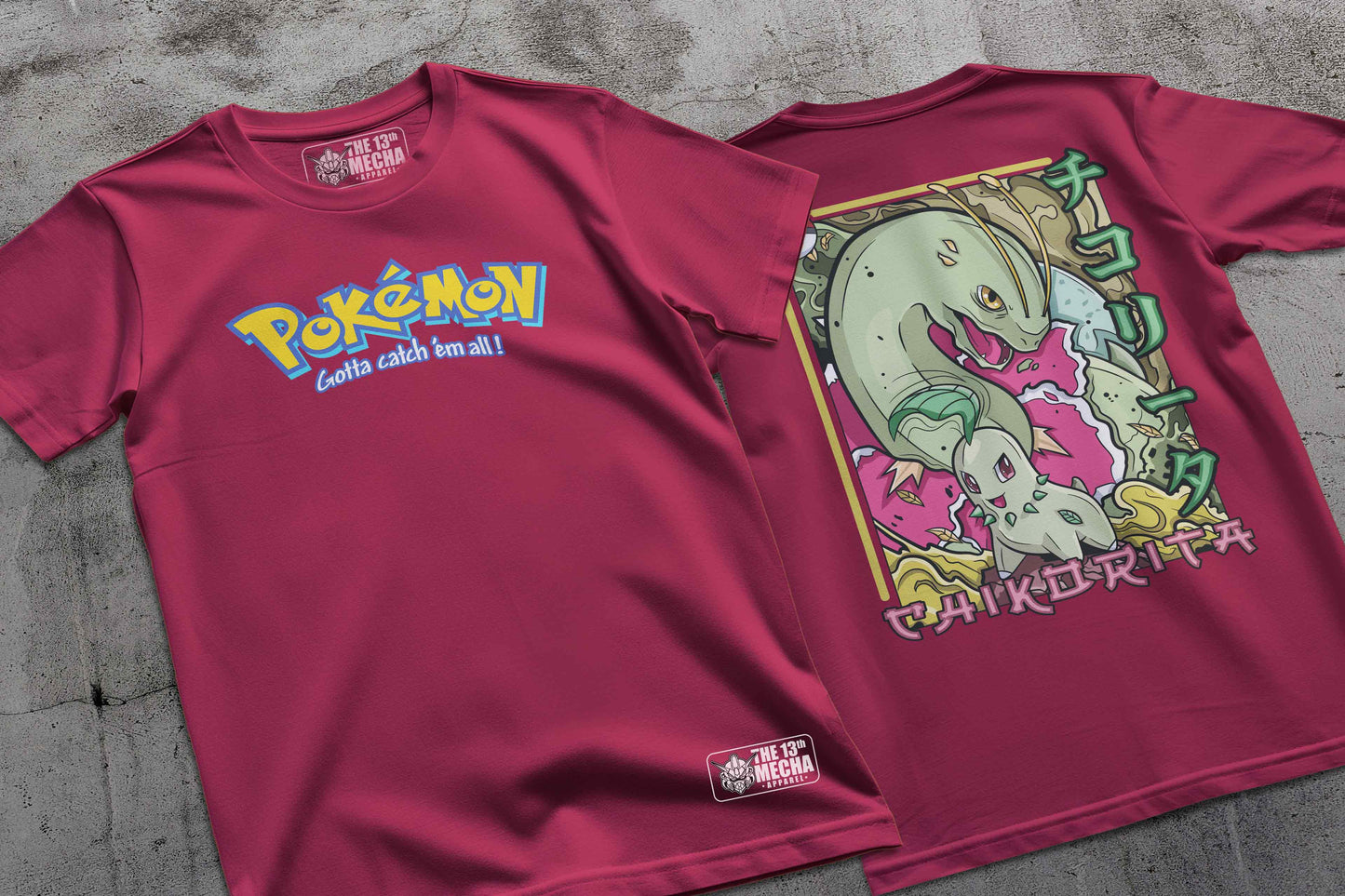 Pokemon - Chikorita 01 Premium Anime Design, High Quality DTF Print, 100% Cotton Shirt