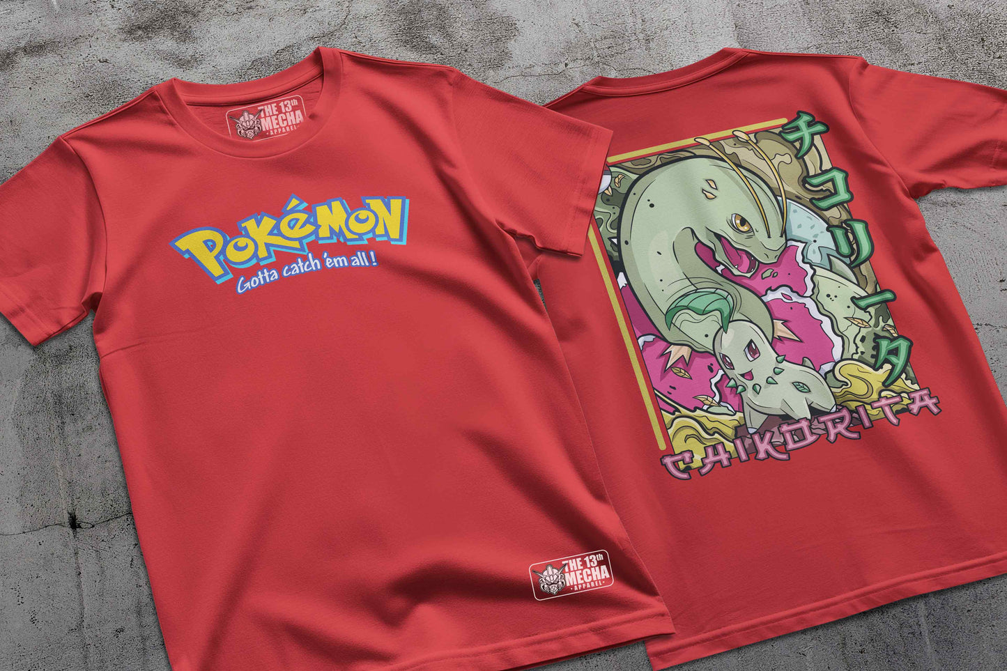 Pokemon - Chikorita 01 Premium Anime Design, High Quality DTF Print, 100% Cotton Shirt