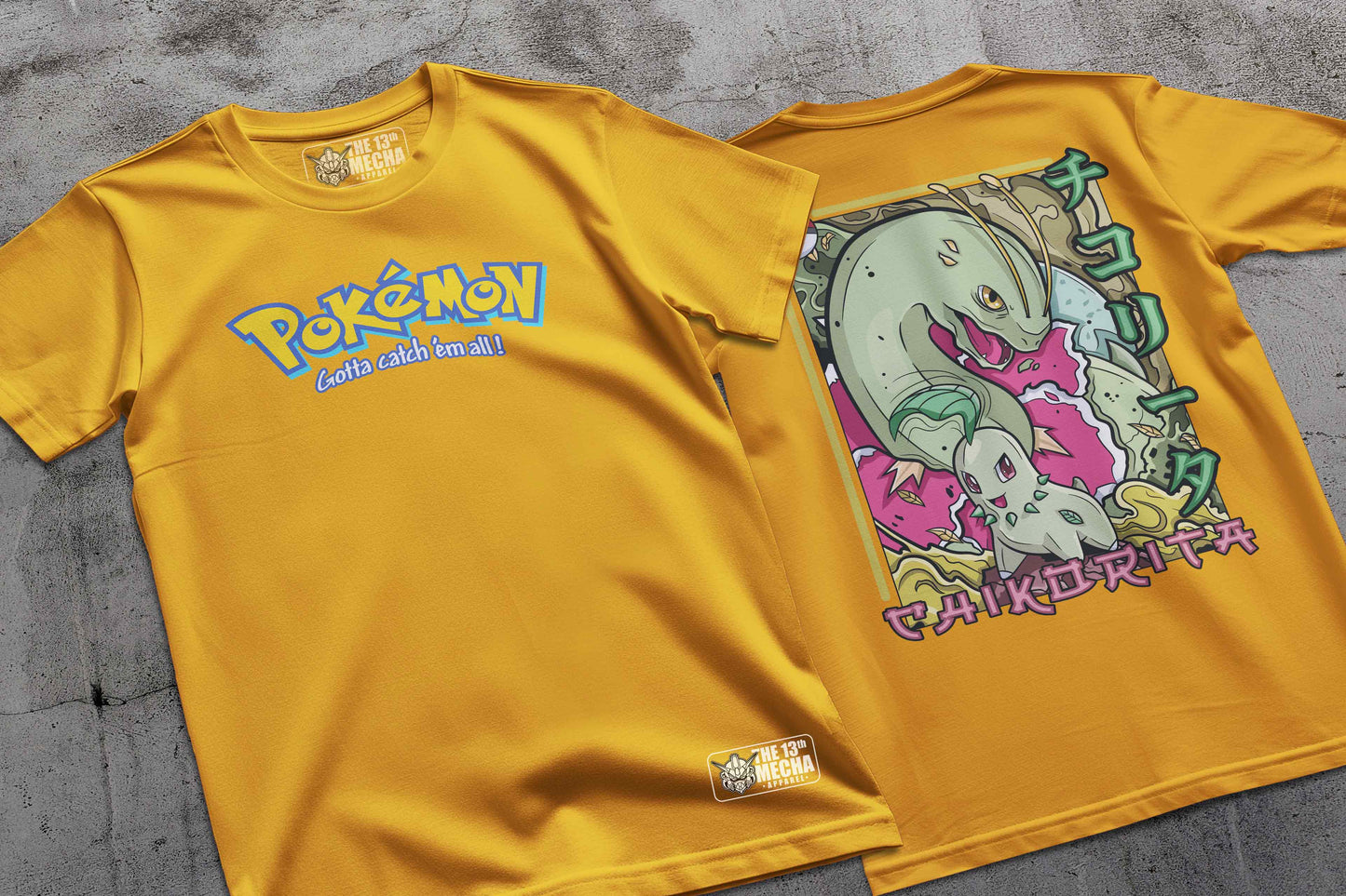 Pokemon - Chikorita 01 Premium Anime Design, High Quality DTF Print, 100% Cotton Shirt