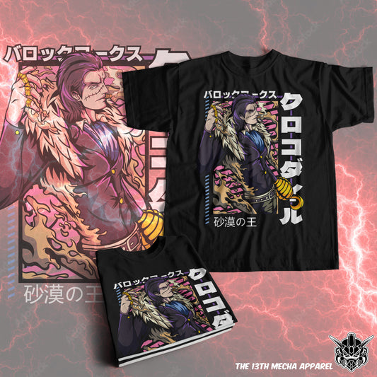 One Piece - Crocodile Premium Anime Design, High Quality DTF Print, 100% Cotton Shirt