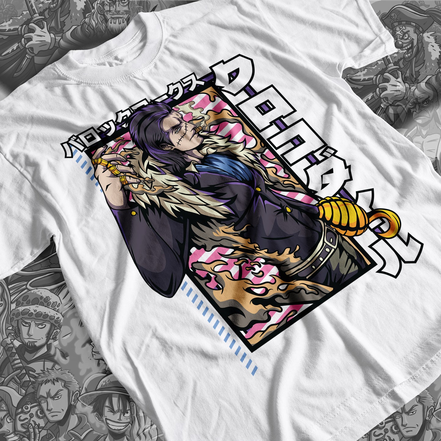 One Piece - Crocodile Premium Anime Design, High Quality DTF Print, 100% Cotton Shirt