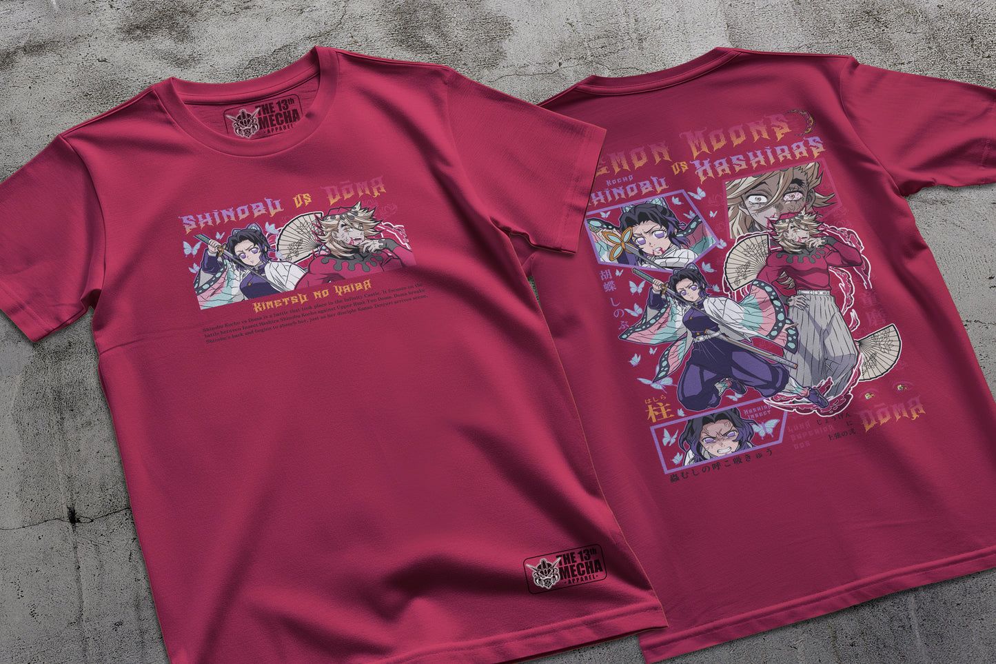 Demon Slayer - Doma vs Shinobu 01 Premium Anime Design, High Quality DTF Print, 100% Cotton Shirt