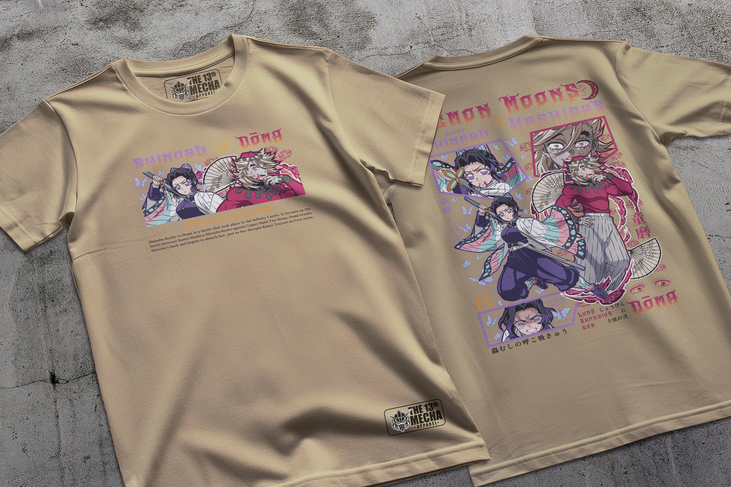 Demon Slayer - Doma vs Shinobu 01 Premium Anime Design, High Quality DTF Print, 100% Cotton Shirt
