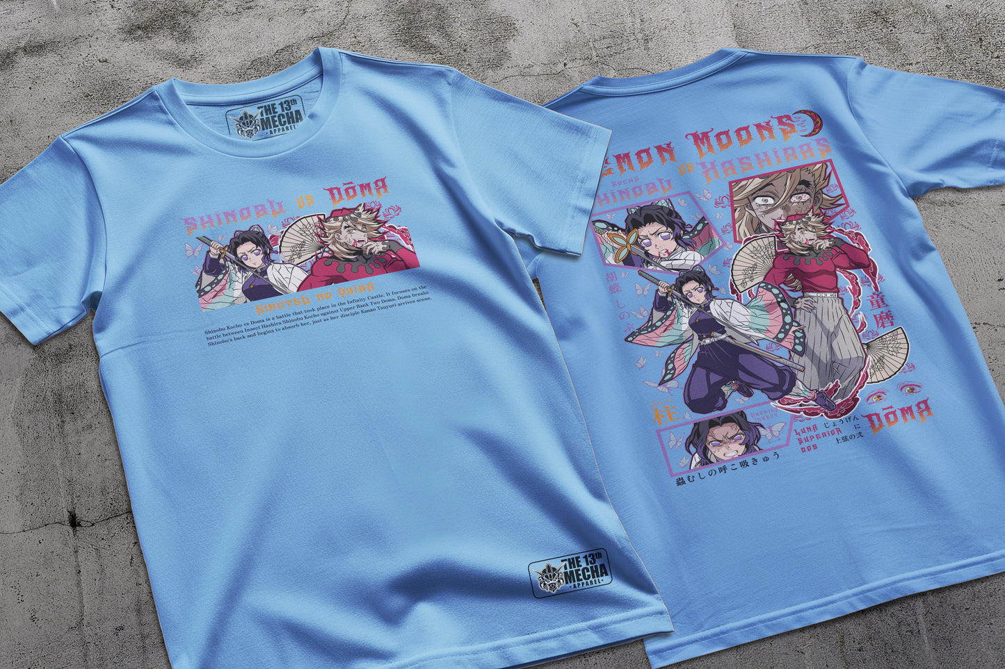 Demon Slayer - Doma vs Shinobu 01 Premium Anime Design, High Quality DTF Print, 100% Cotton Shirt
