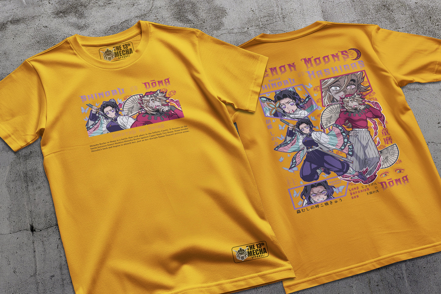 Demon Slayer - Doma vs Shinobu 01 Premium Anime Design, High Quality DTF Print, 100% Cotton Shirt