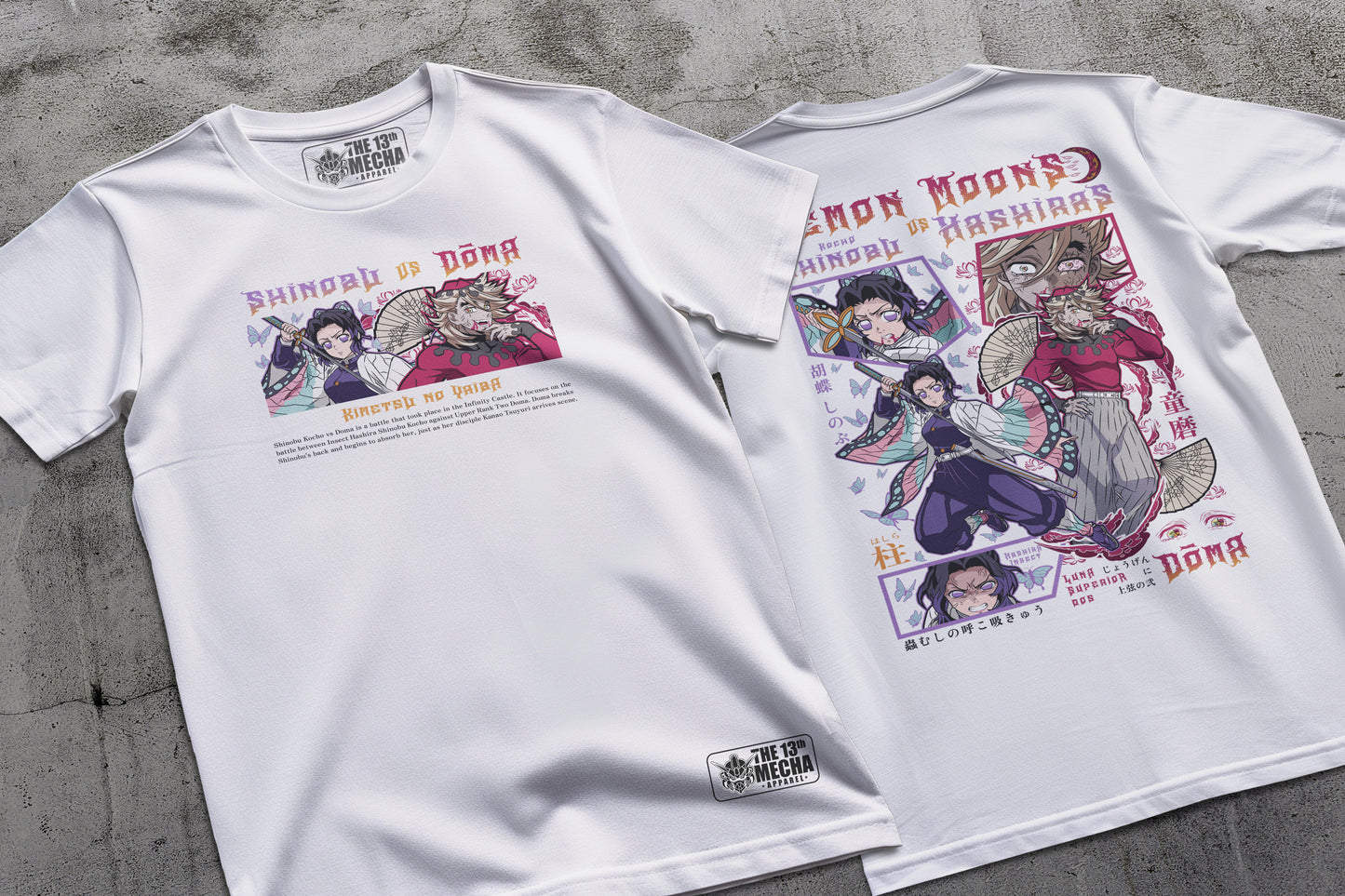 Demon Slayer - Doma vs Shinobu 01 Premium Anime Design, High Quality DTF Print, 100% Cotton Shirt