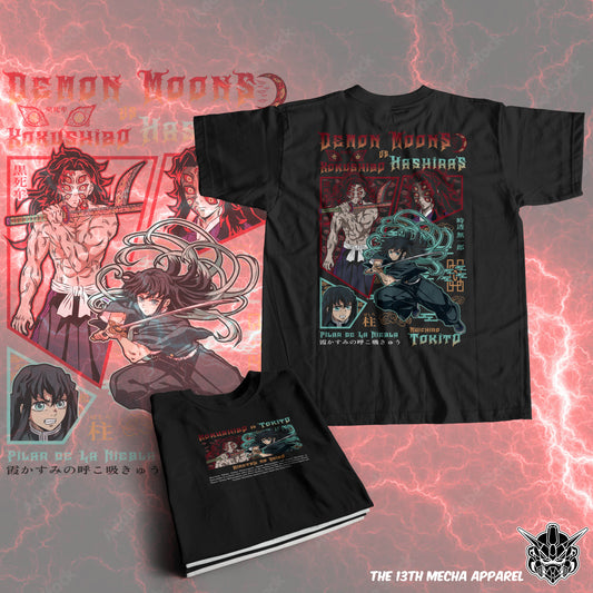Demon Slayer - Kokushibo vs Tokito 01 Premium Anime Design, High Quality DTF Print, 100% Cotton Shirt