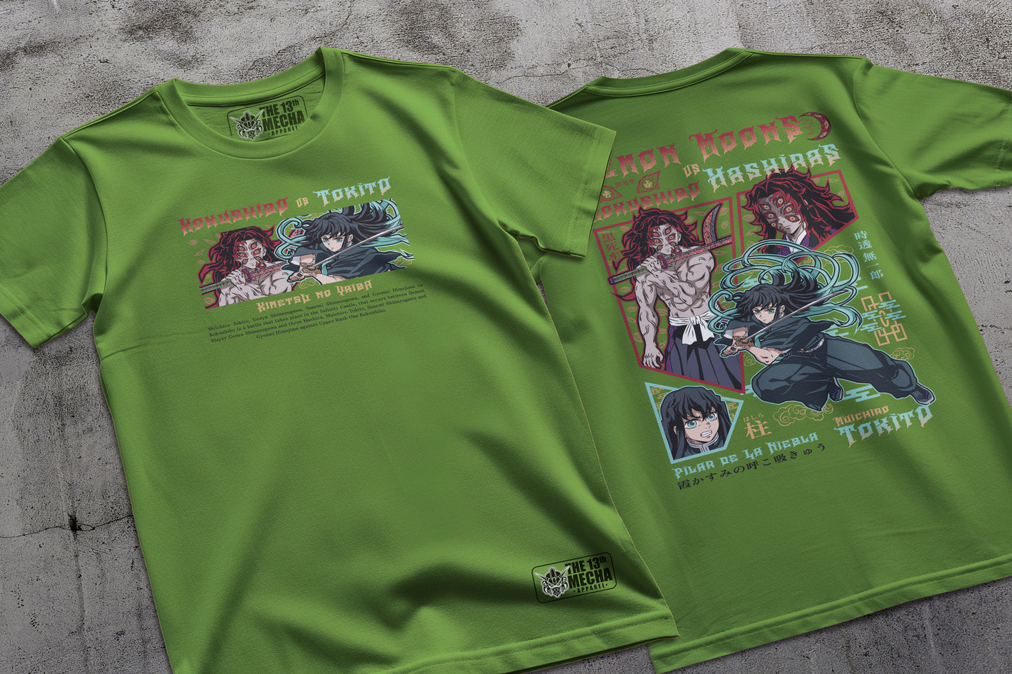 Demon Slayer - Kokushibo vs Tokito 01 Premium Anime Design, High Quality DTF Print, 100% Cotton Shirt