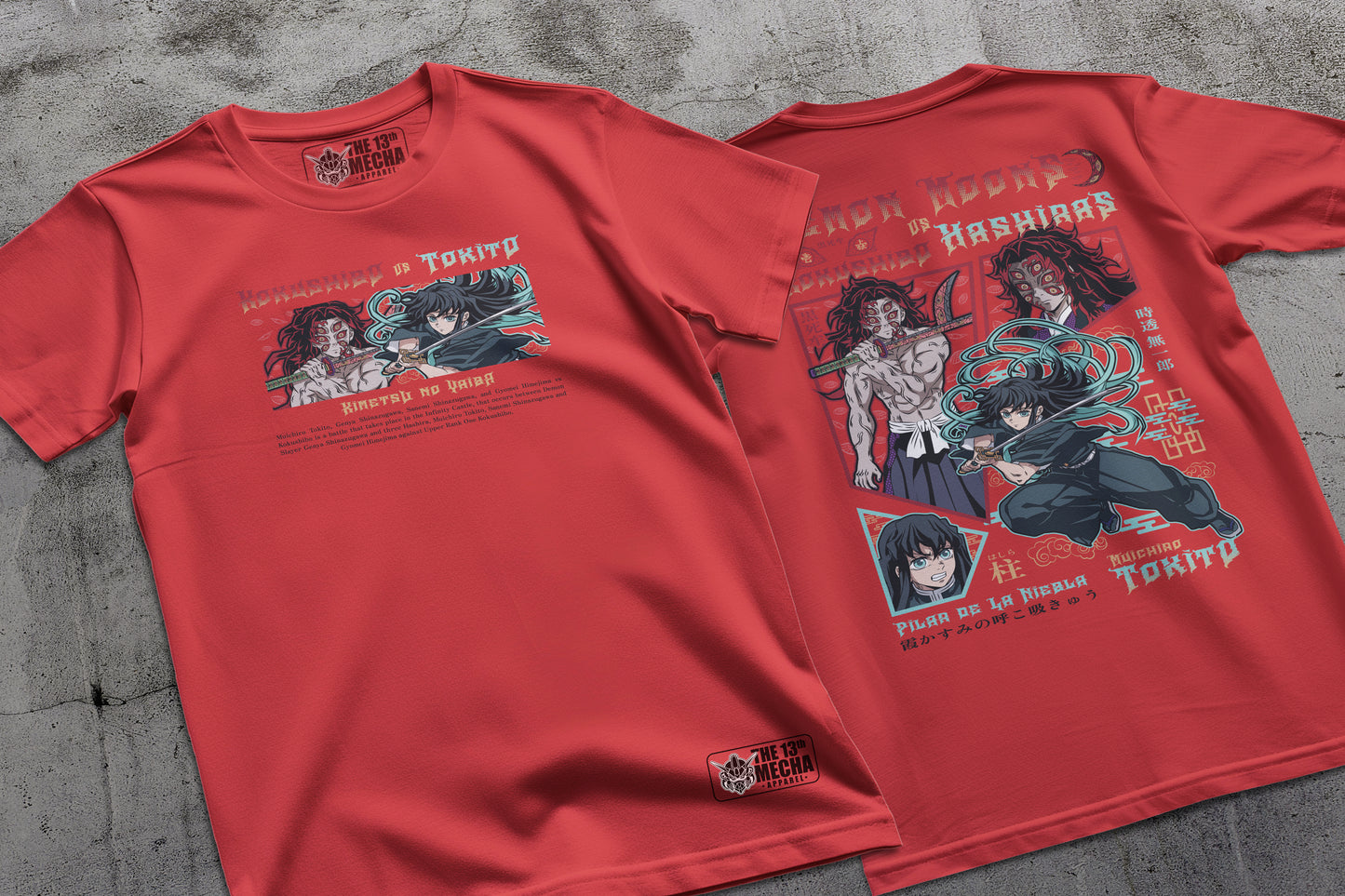 Demon Slayer - Kokushibo vs Tokito 01 Premium Anime Design, High Quality DTF Print, 100% Cotton Shirt