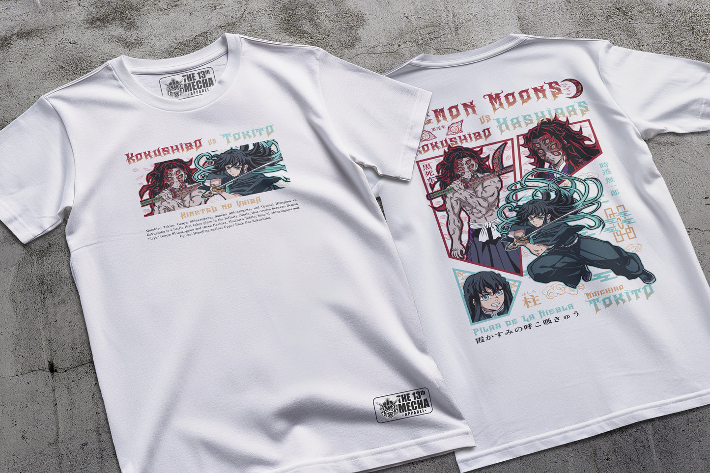 Demon Slayer - Kokushibo vs Tokito 01 Premium Anime Design, High Quality DTF Print, 100% Cotton Shirt