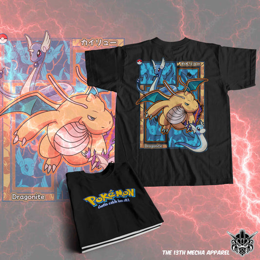 Pokemon - Dragonite 01 Premium Anime Design, High Quality DTF Print, 100% Cotton Shirt