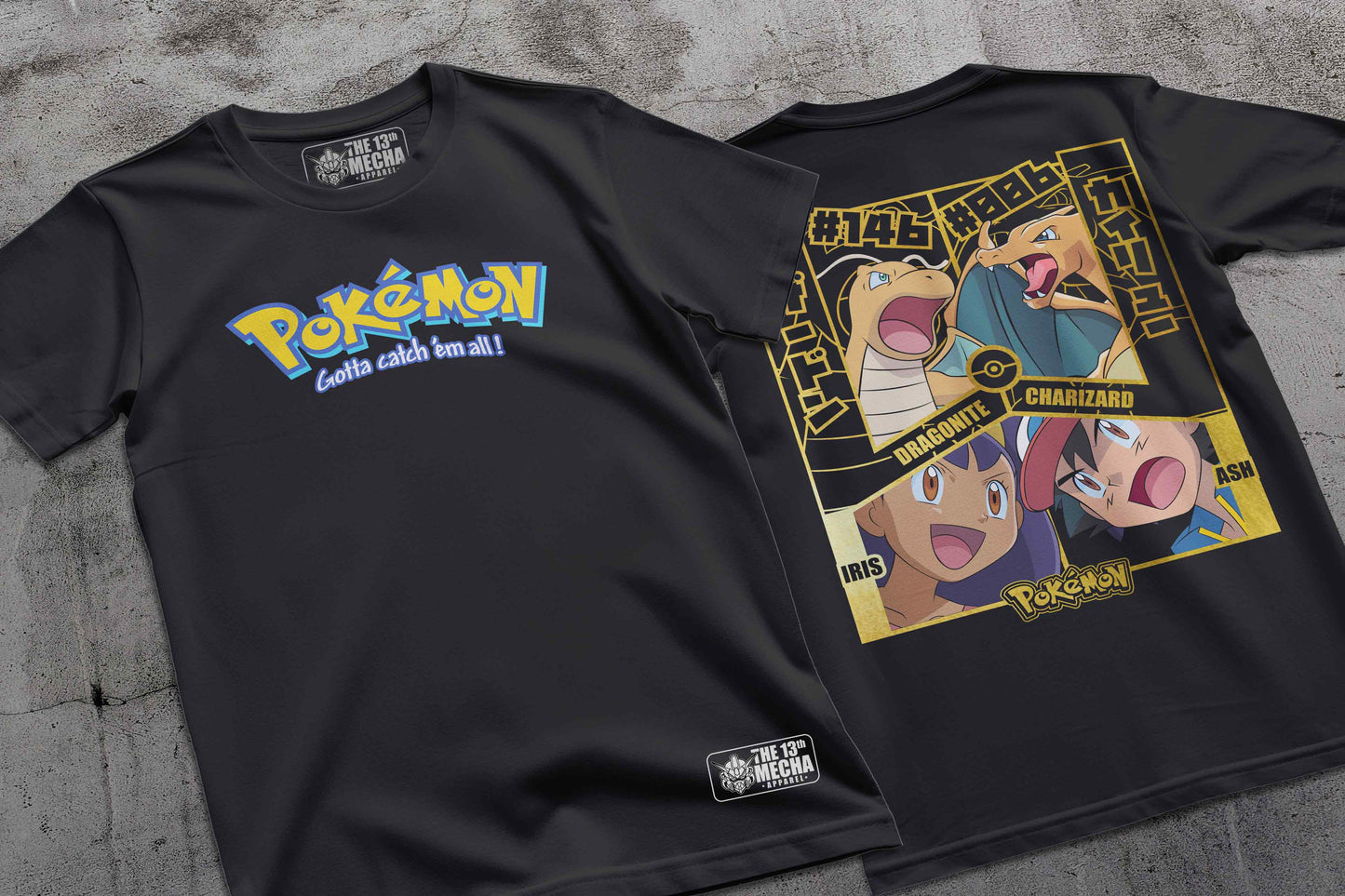 Pokemon - Dragonite vs Charizard 01 Premium Anime Design, High Quality DTF Print, 100% Cotton Shirt