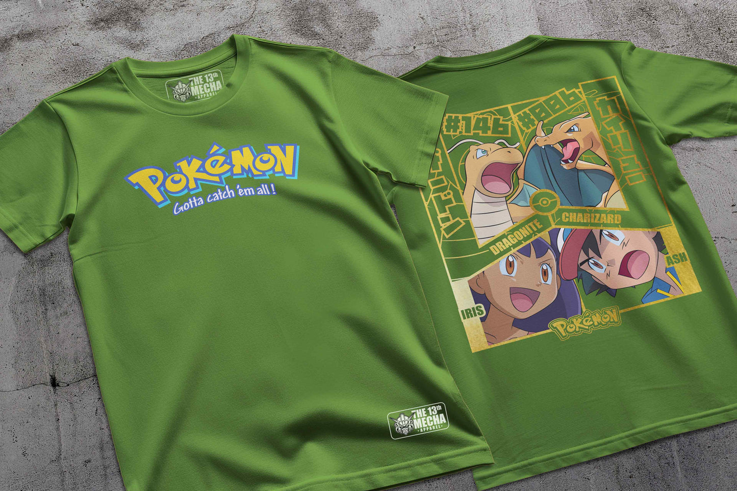 Pokemon - Dragonite vs Charizard 01 Premium Anime Design, High Quality DTF Print, 100% Cotton Shirt