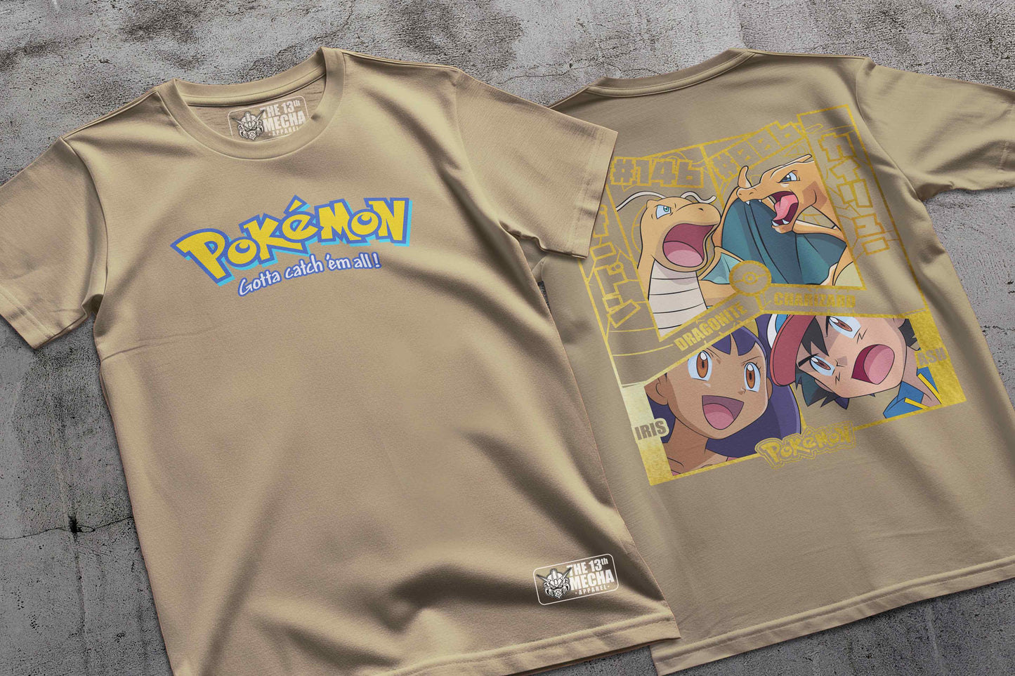 Pokemon - Dragonite vs Charizard 01 Premium Anime Design, High Quality DTF Print, 100% Cotton Shirt