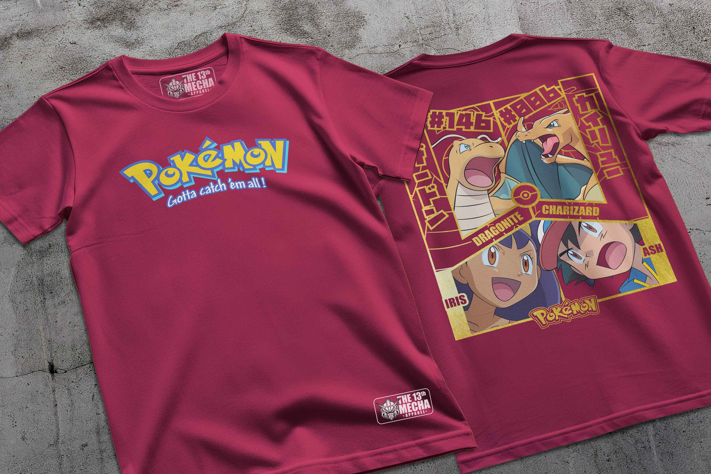 Pokemon - Dragonite vs Charizard 01 Premium Anime Design, High Quality DTF Print, 100% Cotton Shirt