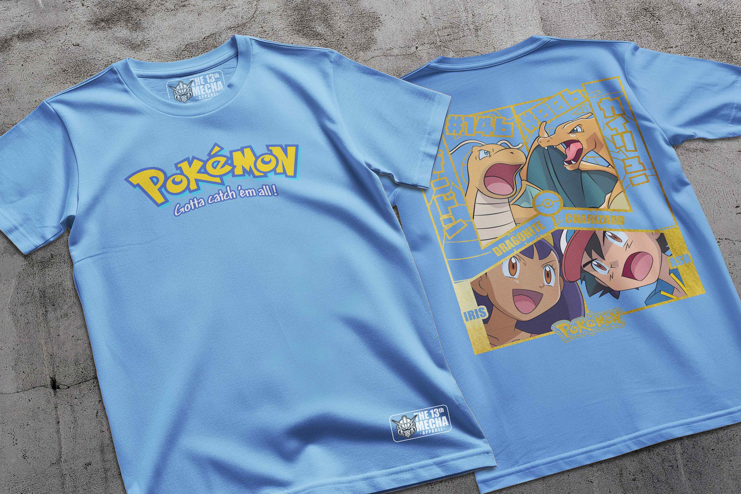 Pokemon - Dragonite vs Charizard 01 Premium Anime Design, High Quality DTF Print, 100% Cotton Shirt