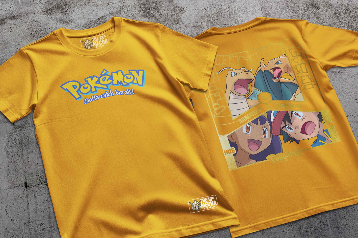 Pokemon - Dragonite vs Charizard 01 Premium Anime Design, High Quality DTF Print, 100% Cotton Shirt
