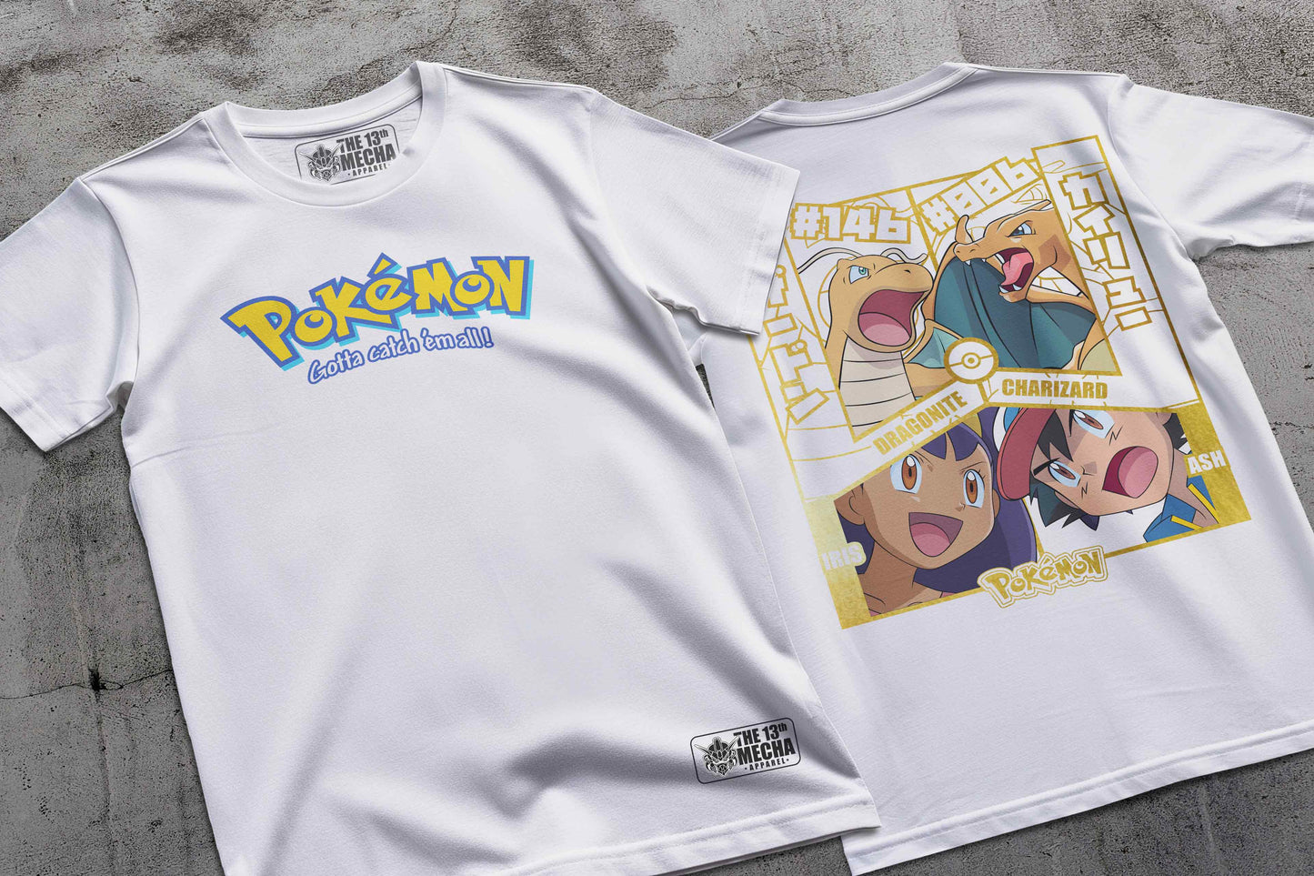 Pokemon - Dragonite vs Charizard 01 Premium Anime Design, High Quality DTF Print, 100% Cotton Shirt