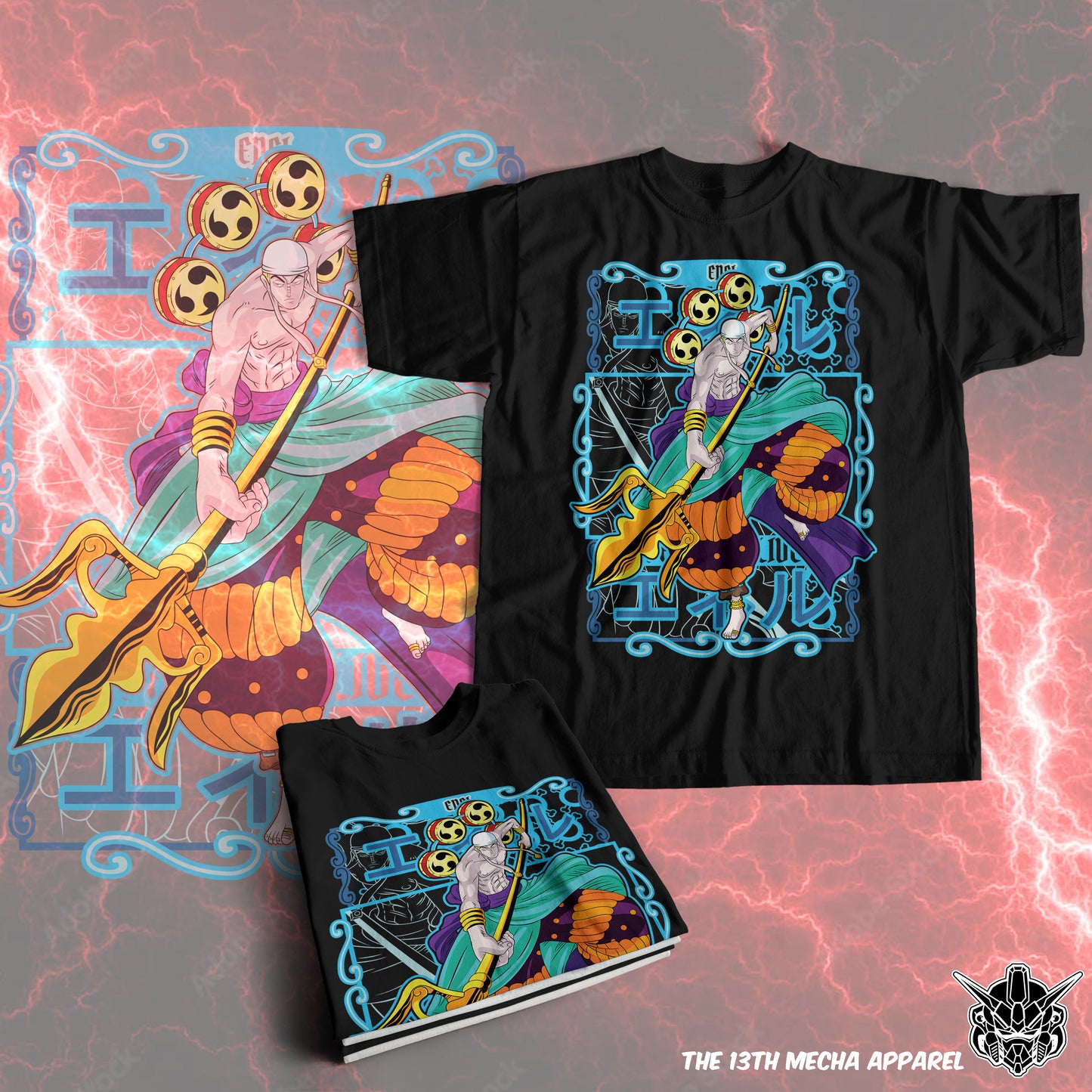One Piece - Enel Premium Anime Design, High Quality DTF Print, 100% Cotton Shirt