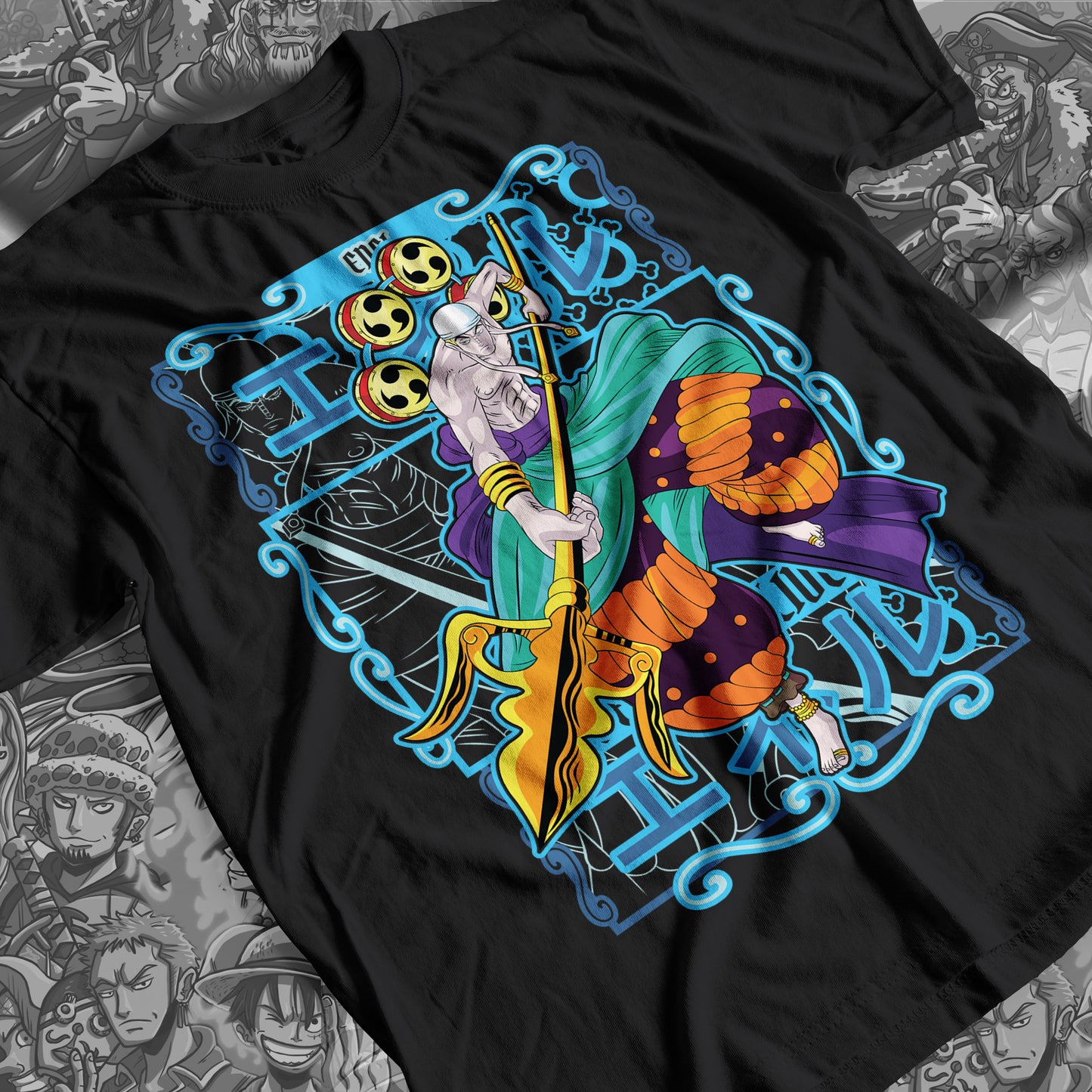 One Piece - Enel Premium Anime Design, High Quality DTF Print, 100% Cotton Shirt