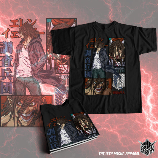 Attack on Titan - Eren 01 Premium Anime Design, High Quality DTF Print, 100% Cotton Shirt