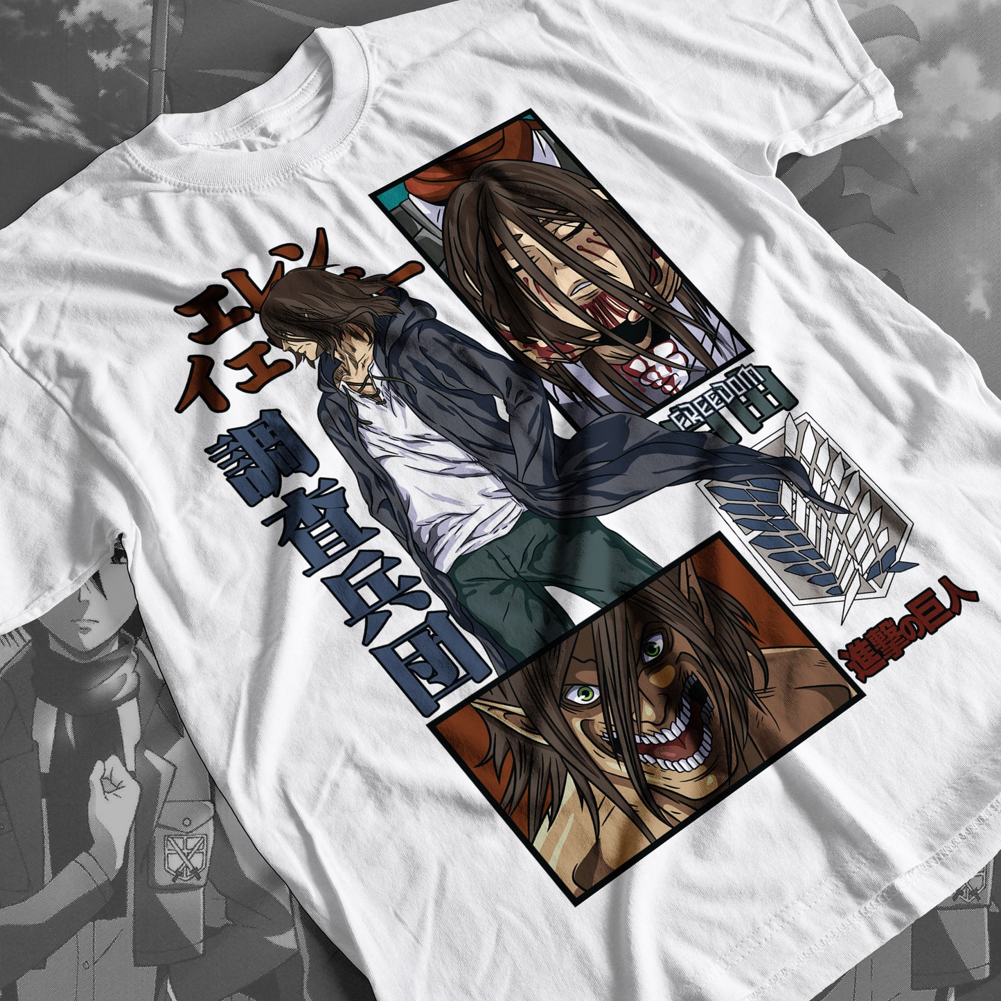 Attack on Titan - Eren 01 Premium Anime Design, High Quality DTF Print, 100% Cotton Shirt
