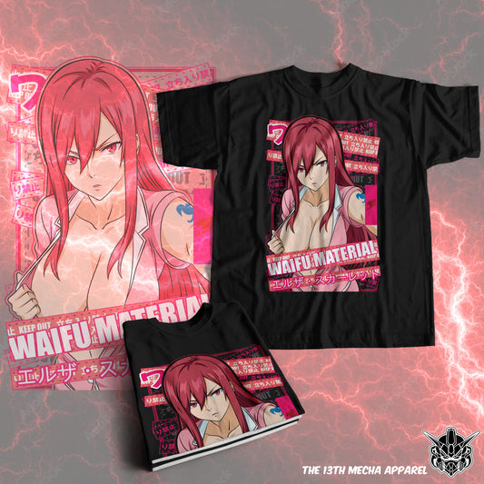 Waifu - Erza Scarlet Premium Anime Design, High Quality DTF Print, 100% Cotton Shirt