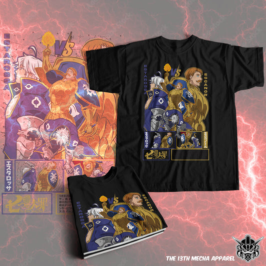 7 Deadly Sins - Escanor vs. Estarosa Premium Anime Design, High Quality DTF Print, 100% Cotton Shirt