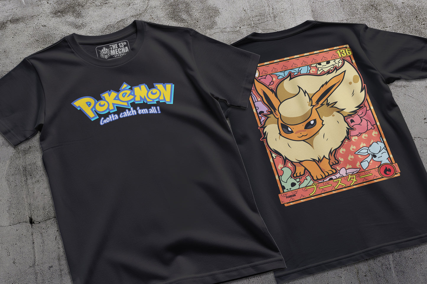 Pokemon - Flareon 01 Premium Anime Design, High Quality DTF Print, 100% Cotton Shirt