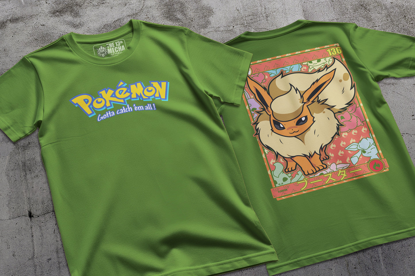 Pokemon - Flareon 01 Premium Anime Design, High Quality DTF Print, 100% Cotton Shirt