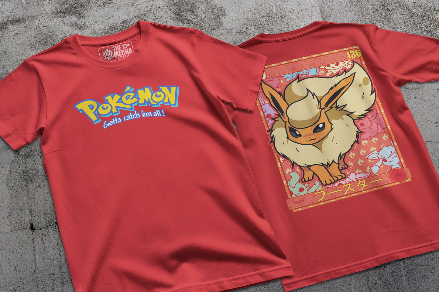 Pokemon - Flareon 01 Premium Anime Design, High Quality DTF Print, 100% Cotton Shirt