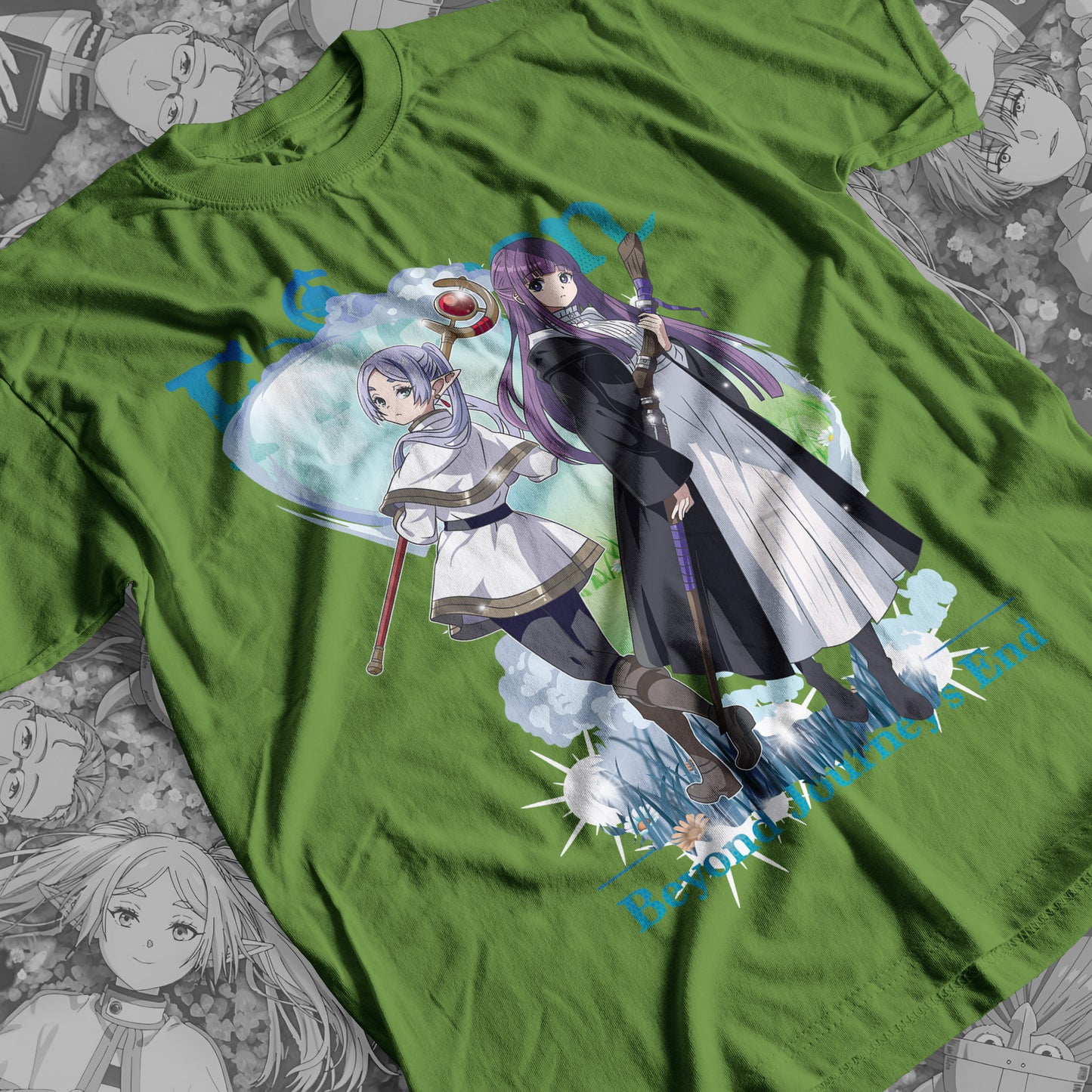 Frieren - Frieren and Fern Premium Anime Design, High Quality DTF Print, 100% Cotton Shirt