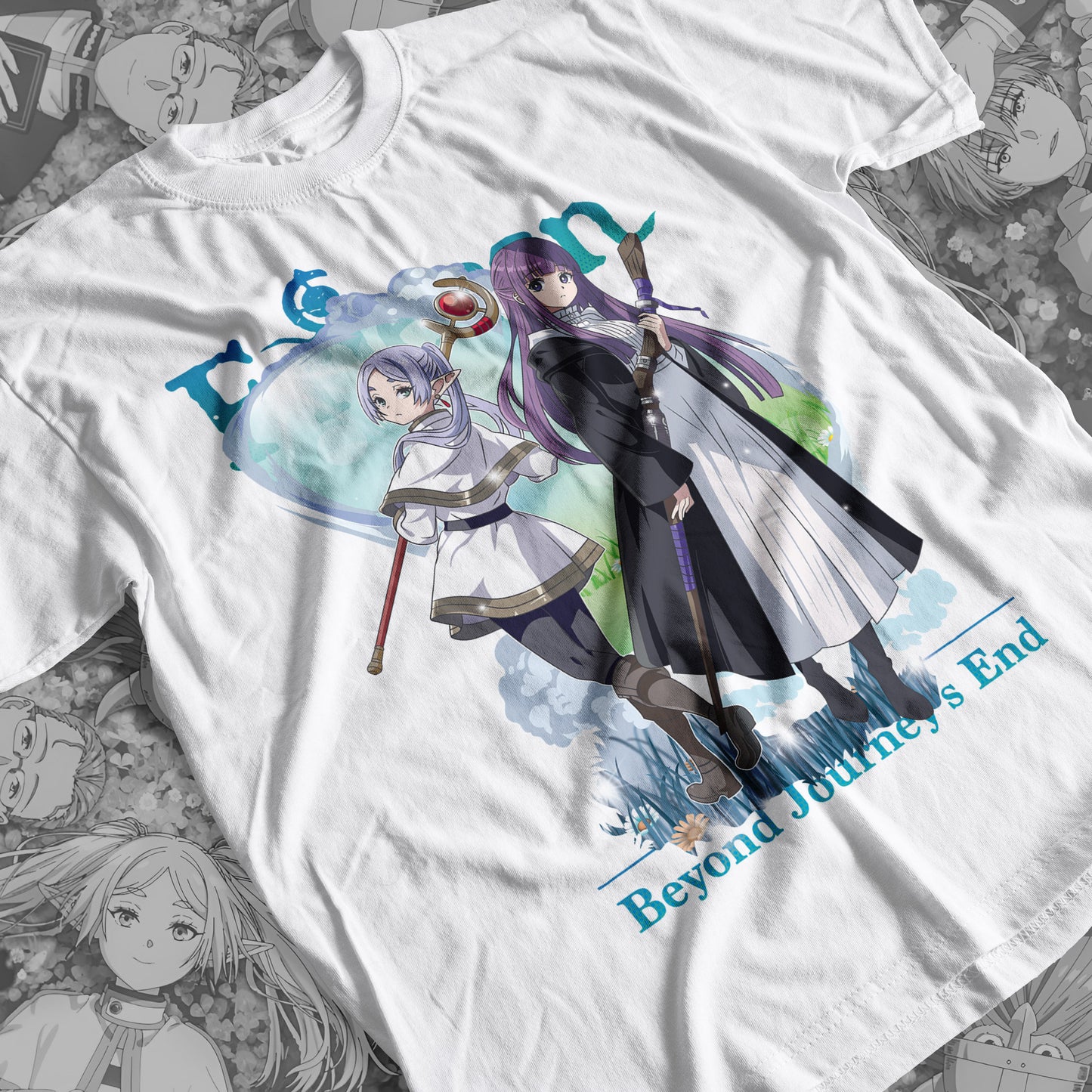 Frieren - Frieren and Fern Premium Anime Design, High Quality DTF Print, 100% Cotton Shirt