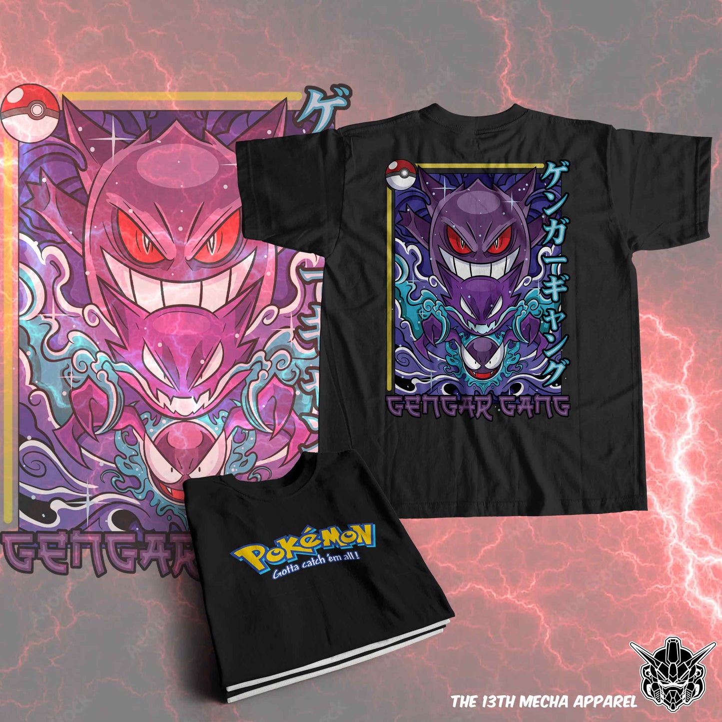 Pokemon - Gengar 01 Premium Anime Design, High Quality DTF Print, 100% Cotton Shirt