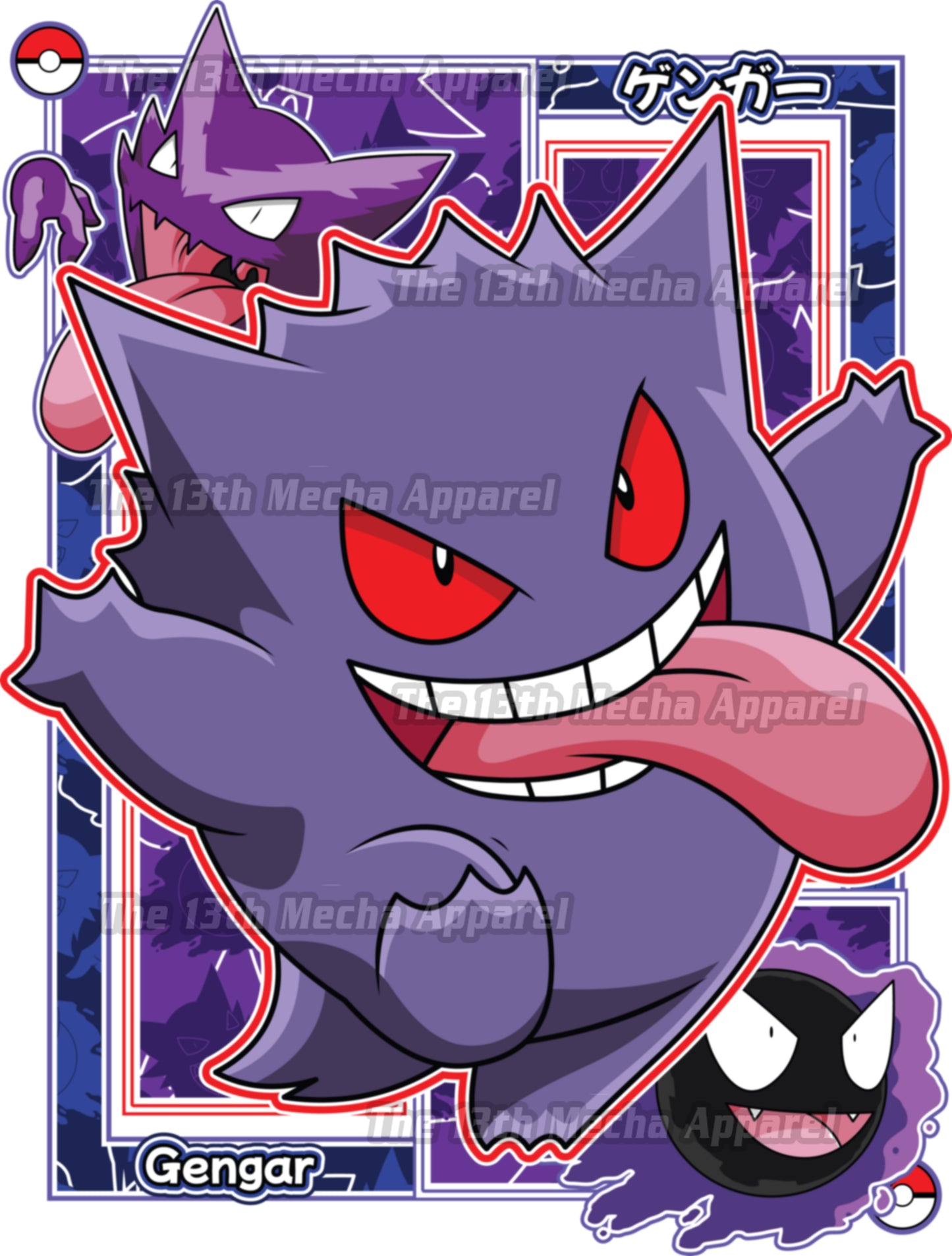 Pokemon - Gengar 02 Premium Anime Design, High Quality DTF Print, 100% Cotton Shirt