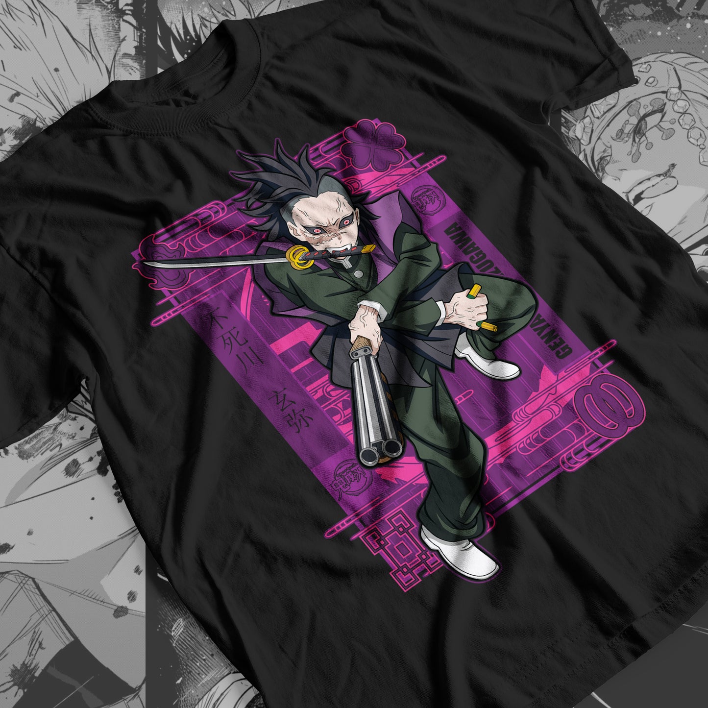 Demon Slayer - Genya Shinazugawa 01 Premium Anime Design, High Quality DTF Print, 100% Cotton Shirt