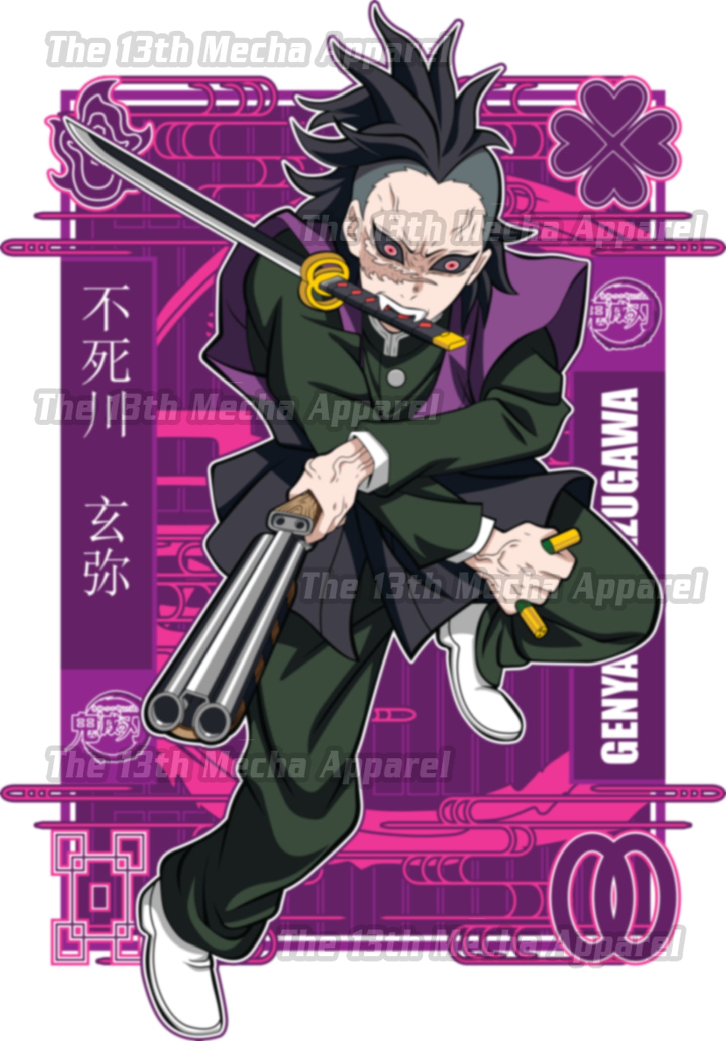 Demon Slayer - Genya Shinazugawa 01 Premium Anime Design, High Quality DTF Print, 100% Cotton Shirt
