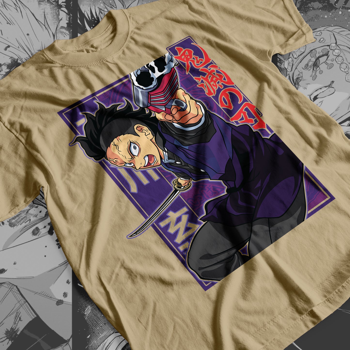 Demon Slayer - Genya Shinazugawa 02 Premium Anime Design, High Quality DTF Print, 100% Cotton Shirt