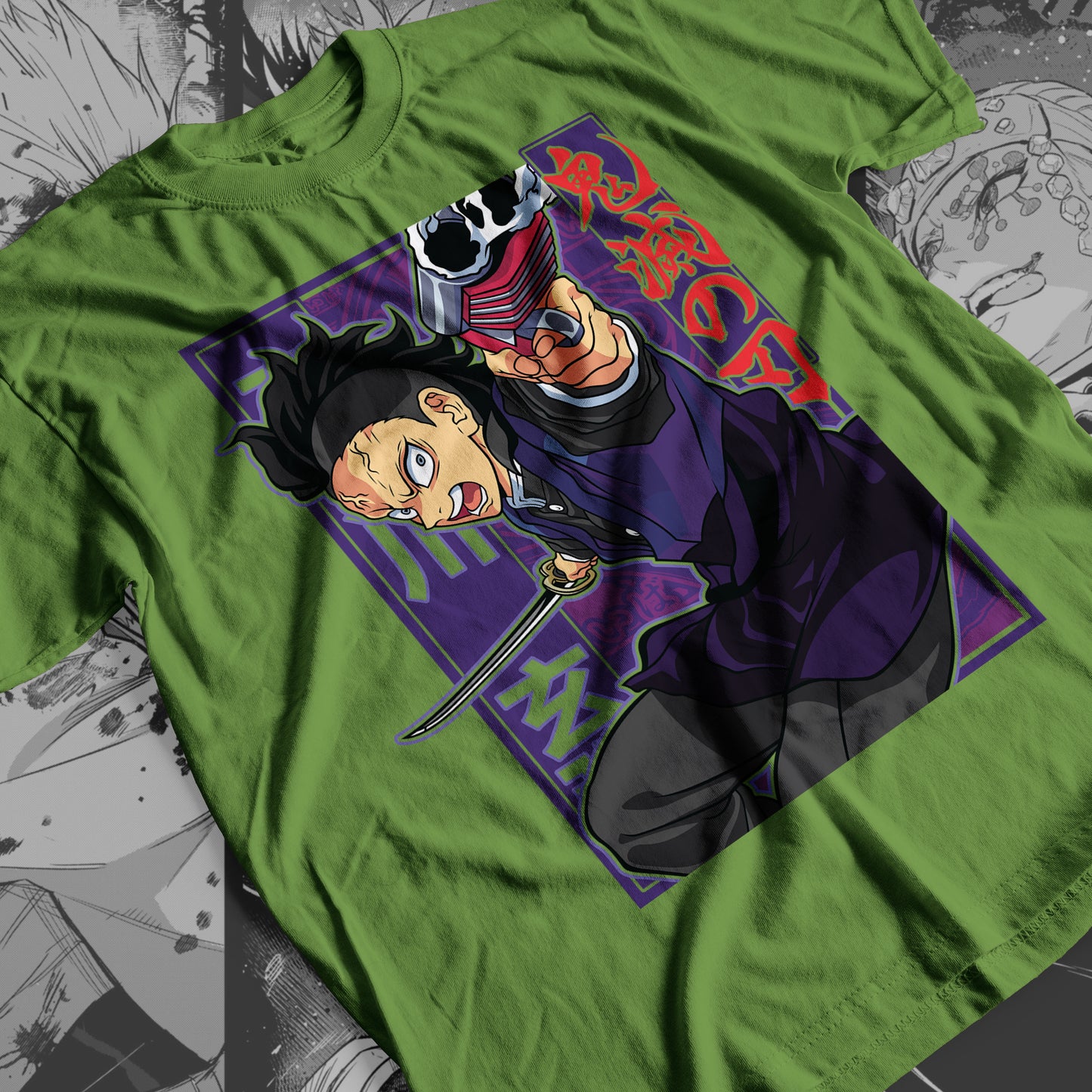 Demon Slayer - Genya Shinazugawa 02 Premium Anime Design, High Quality DTF Print, 100% Cotton Shirt
