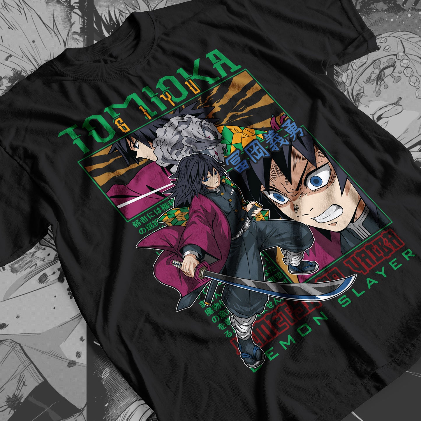 Demon Slayer - Giyu Tomioka 02 Premium Anime Design, High Quality DTF Print, 100% Cotton Shirt