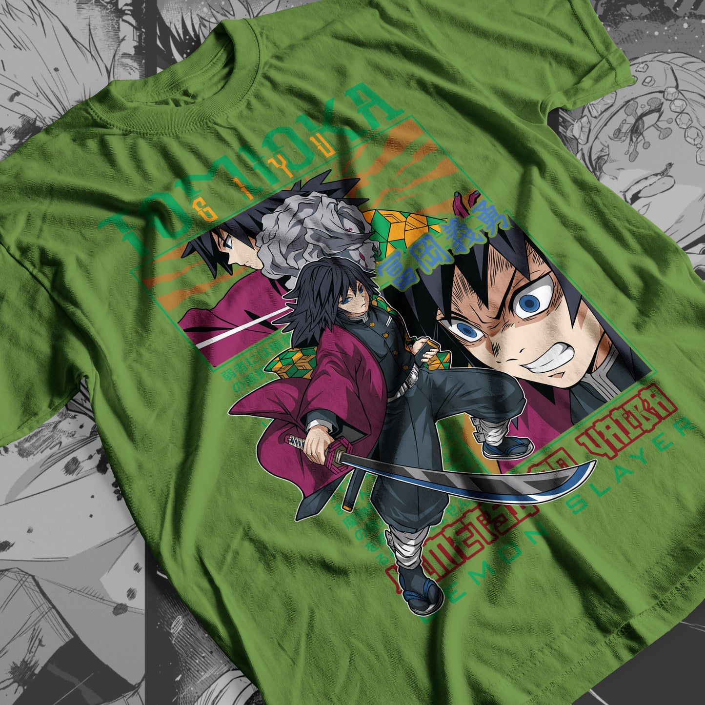 Demon Slayer - Giyu Tomioka 02 Premium Anime Design, High Quality DTF Print, 100% Cotton Shirt