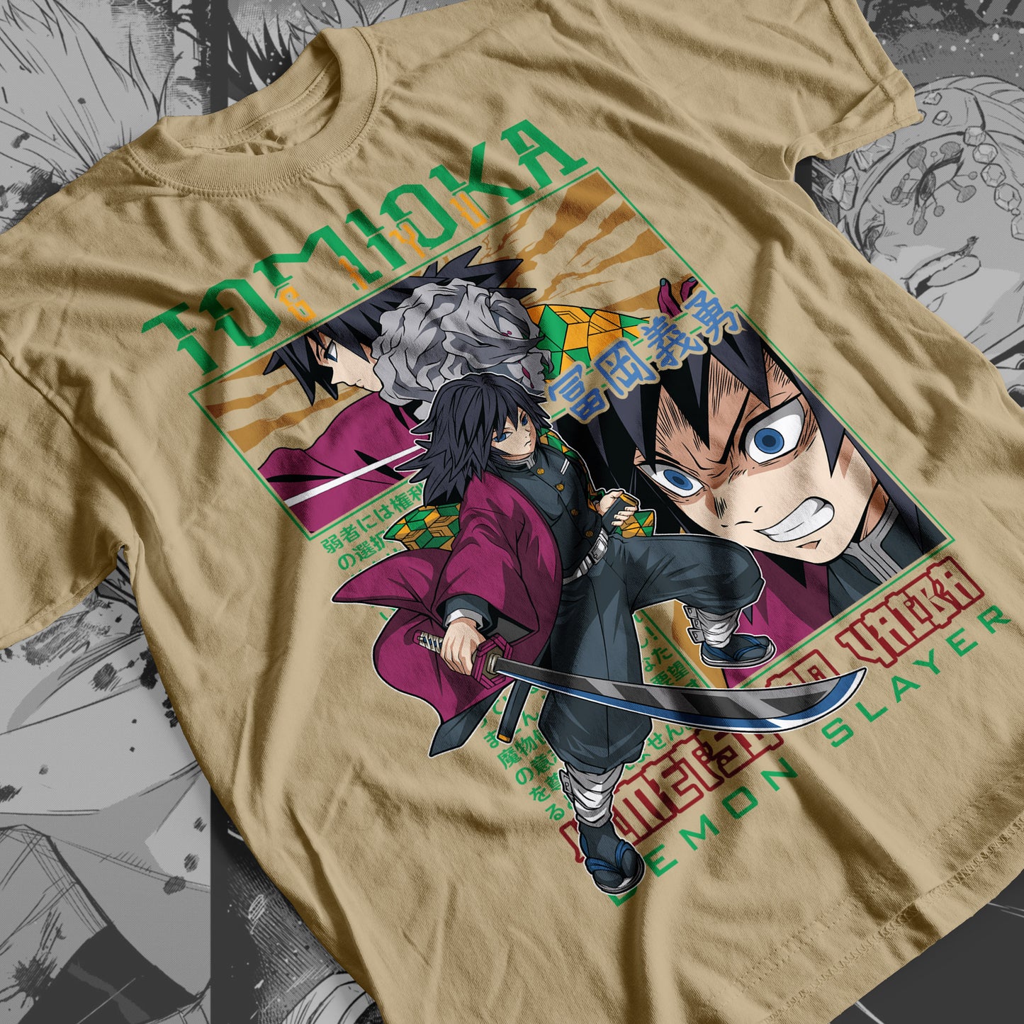 Demon Slayer - Giyu Tomioka 02 Premium Anime Design, High Quality DTF Print, 100% Cotton Shirt