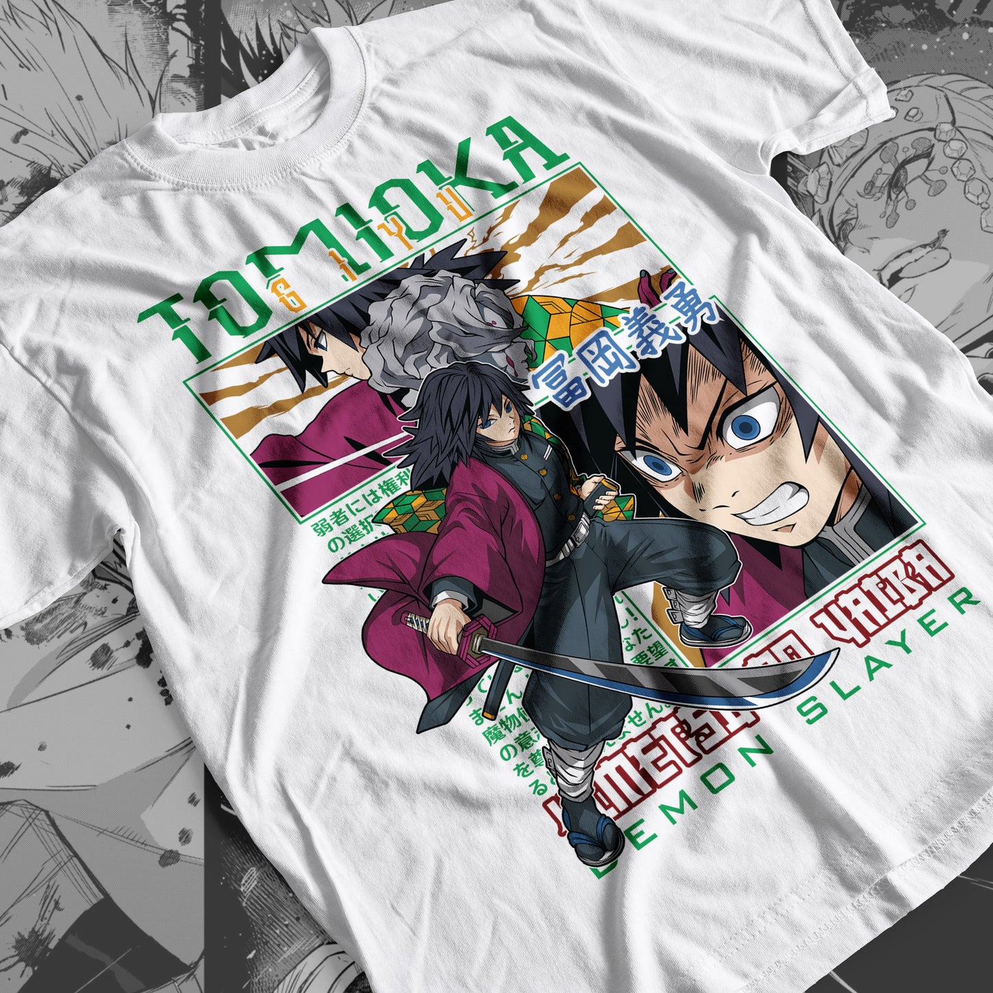Demon Slayer - Giyu Tomioka 02 Premium Anime Design, High Quality DTF Print, 100% Cotton Shirt