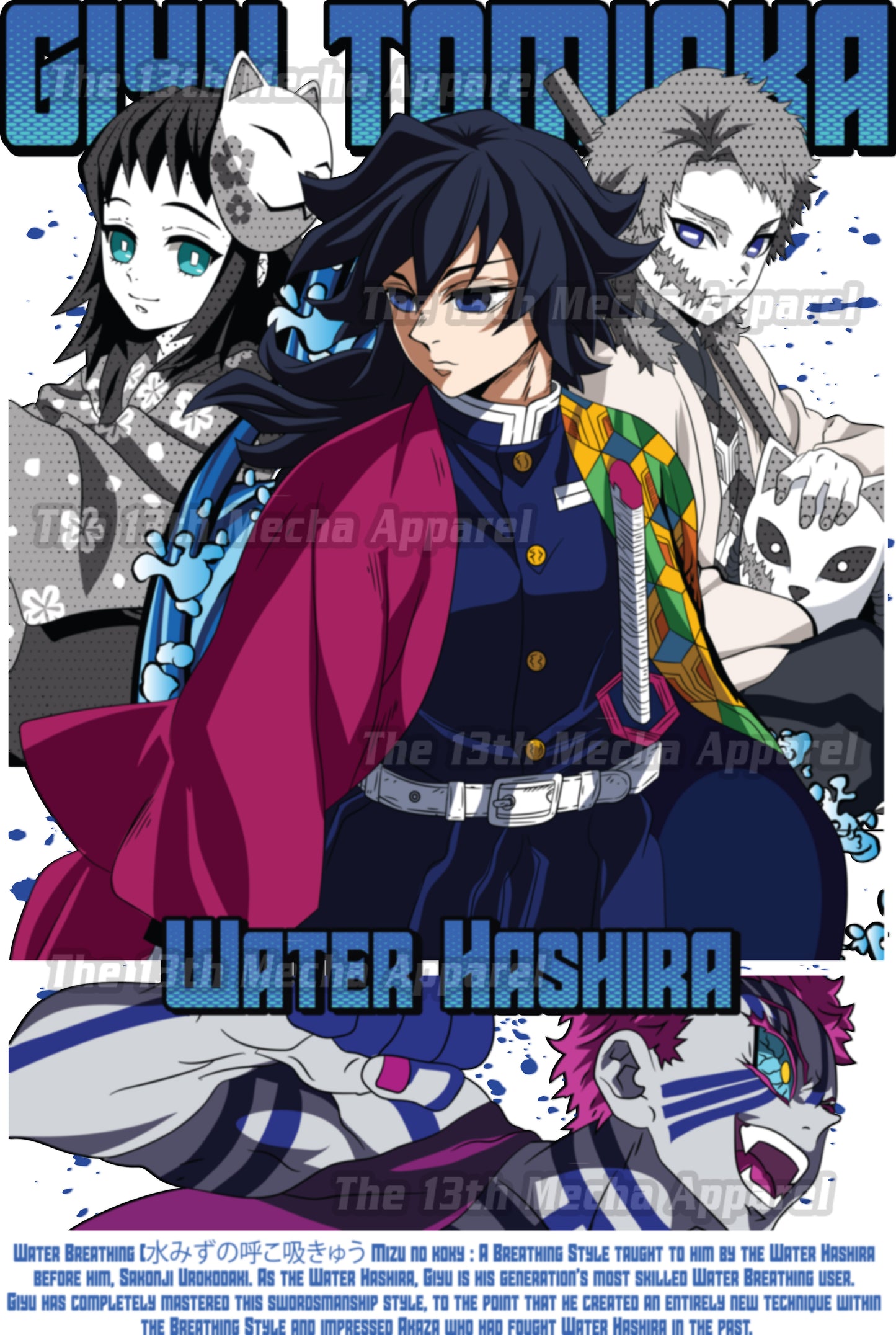 Demon Slayer - Giyu Tomioka 03 Premium Anime Design, High Quality DTF Print, 100% Cotton Shirt