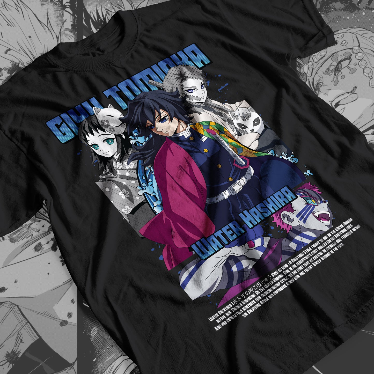 Demon Slayer - Giyu Tomioka 03 Premium Anime Design, High Quality DTF Print, 100% Cotton Shirt