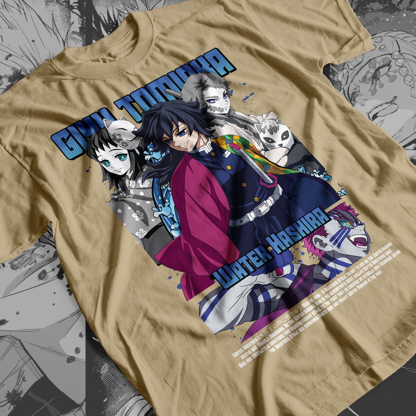 Demon Slayer - Giyu Tomioka 03 Premium Anime Design, High Quality DTF Print, 100% Cotton Shirt